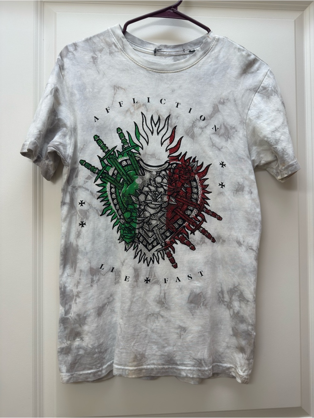 Affliction “Faith Healer” White Tie-Dye Tee